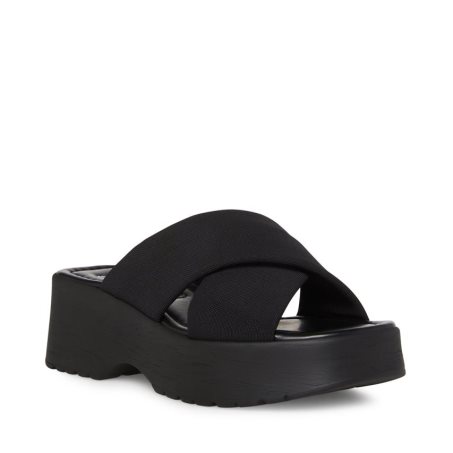 Black Steve Madden Phoebe Women's Platform Sandals | PH 9260ZEQ